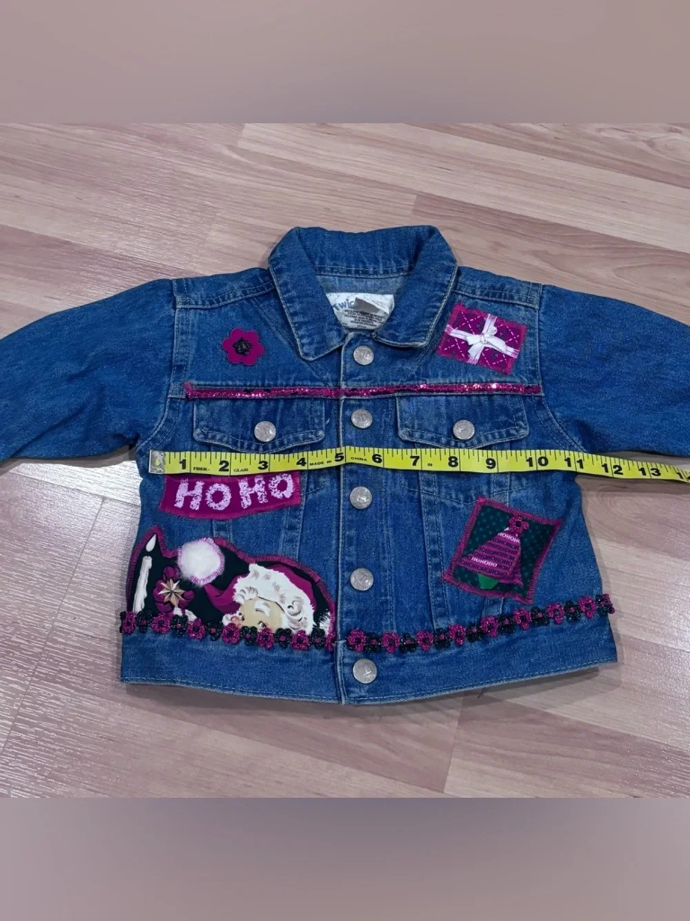 Twice Upon a Time‎ Vintage Made in USA Christmas Jean Jacket With Bling